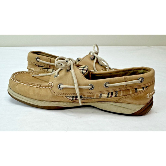 Sperry Classic Boat Shoe Top Siders Women Size 7 Leather Plaid Details 975434280 - Picture 2 of 10